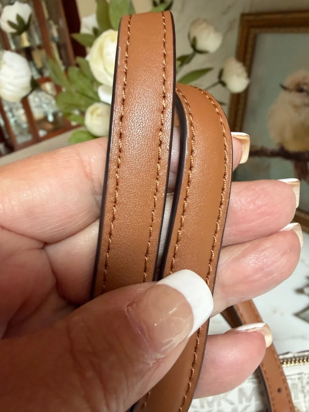 Michael Kors Cream Monogram Tote with Tan Leather Straps - Picture 8 of 14